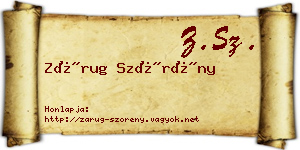 Zárug Szörény névjegykártya